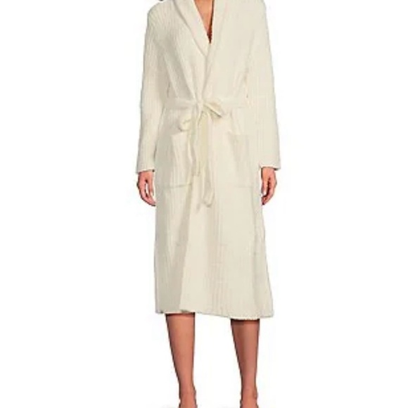 Barefoot Dreams CozyChic Lite Ribbed Robe Ivory Size 2 Soft Luxury Loungewear - Picture 1 of 10